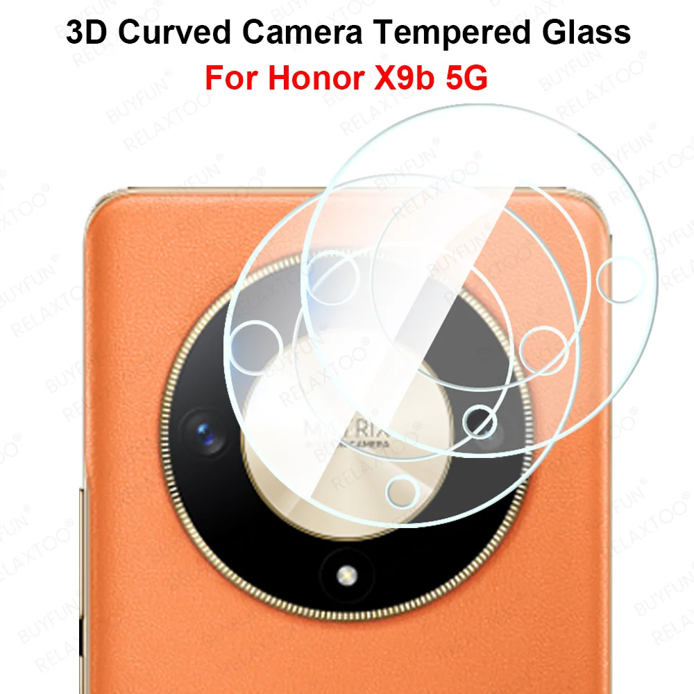 2pcs 3D Clear Curved Camera Glass Protector For Honor X9b 5G Xonor Honar X9 B Honer X 9b HonorX9 B 2023 9H Back Lens Case Cover