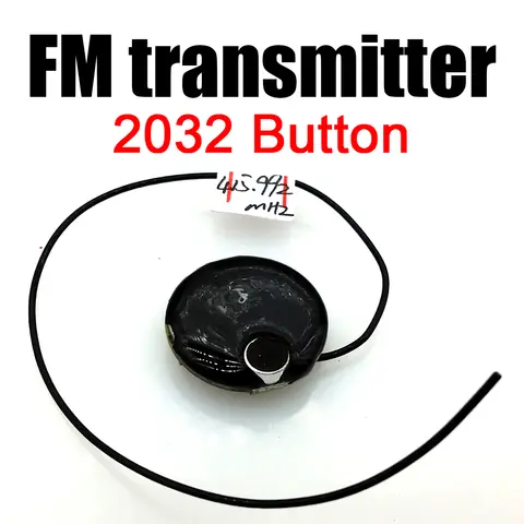 UHF FM 송신기 미니 무선 마이크 오디오 송신기, UHF 오디오 송신기, 워키토키 리시버 2032 단추, 433MHZ, 400-470MHZ