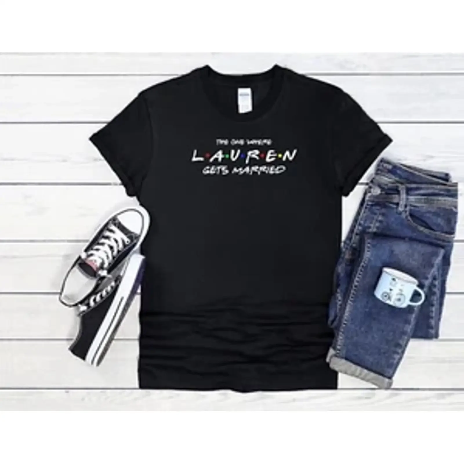 Personalisiertes T Shirt The One Where Married Herren Damen Baseball 2779 vintage Washed fashion homme Soft Casual Slightly