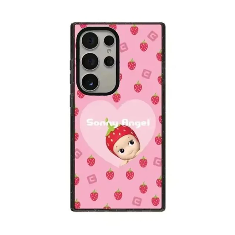 

Cute Baby Fruit Magnetic Black Border Acrylic Protective Case for Samsung Galaxy S24 S23 S22 Ultra S24+ S23+ S22 Plus Shell