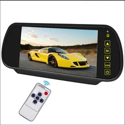 Monitor de espejo retrovisor de 7 pulgadas para coche, pantalla de cámara de marcha atrás, DVD para coche con cámara de marcha atrás