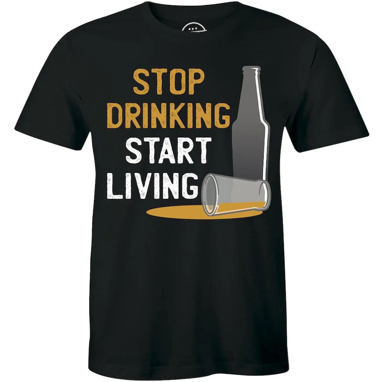 Stop Drinking Start Living Positive Message For Sobriety Men amp 39 s T shirt  vintage Washed Soft homme Top For Everyday Wear