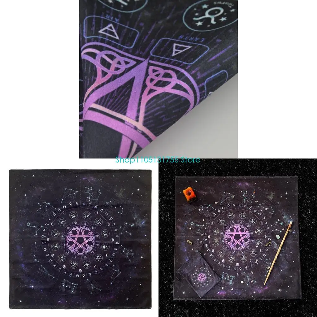 

Divinations Tablecloth Card Mat Table Cover Astrological Oracles Pad Tarots Table Cloth Altars Cloth Board Game Pad