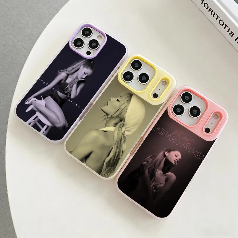 

Music A-Ariana G-Grande Phone Case Colorful 2‑in‑1 Jelly Matte Clear Full Protection Case For iPhone 11‑17 Series