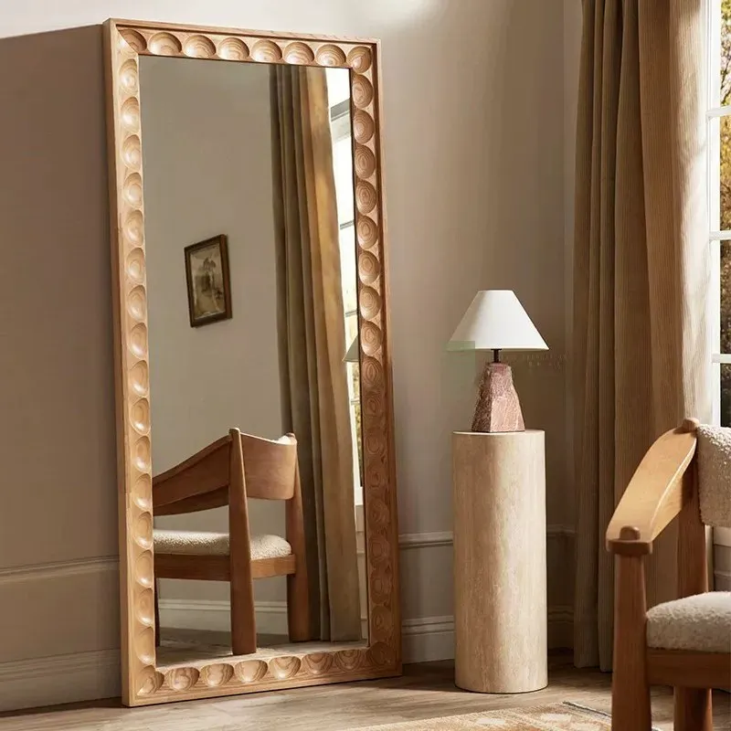 

Apartment Nordic Mirrors Full Body Aesthetic Princess Luxury Decorative Mirrors Bedroom Wooden Dekoracyjne Lustra Home Decor