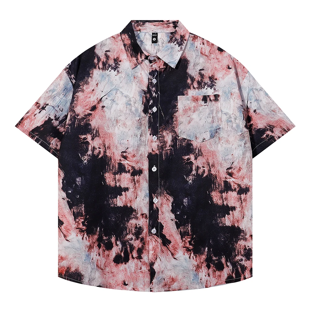 

2025 Summer Hawaiian Shirt Beach Tops Short Sleeve Men's Shirts Man Clothing Oversized Printed Shirt Korean Popular Clothes Men