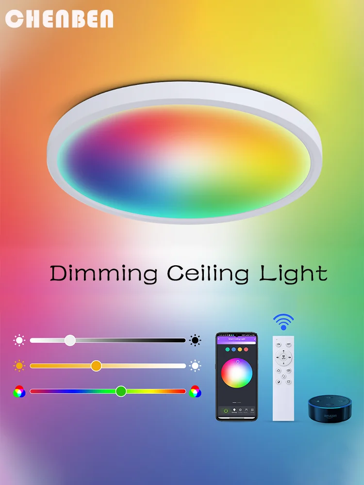 

RGB Smart Ceiling Light Dimming Remote For Alexa Google Luster Zigbee Home-Appliance Wifi Control Ceiling Lighting Hanging Lamps