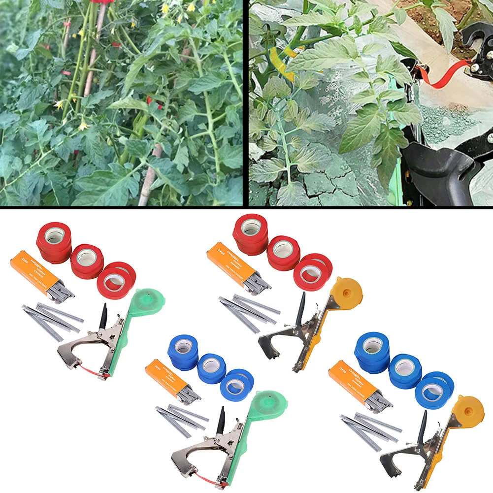 

Plant Branch Hand Tying Binding Machine with 10 Rolls Tape +1 Box Staples for Vegetable Grape Tomato Cucumber Pepper Flower