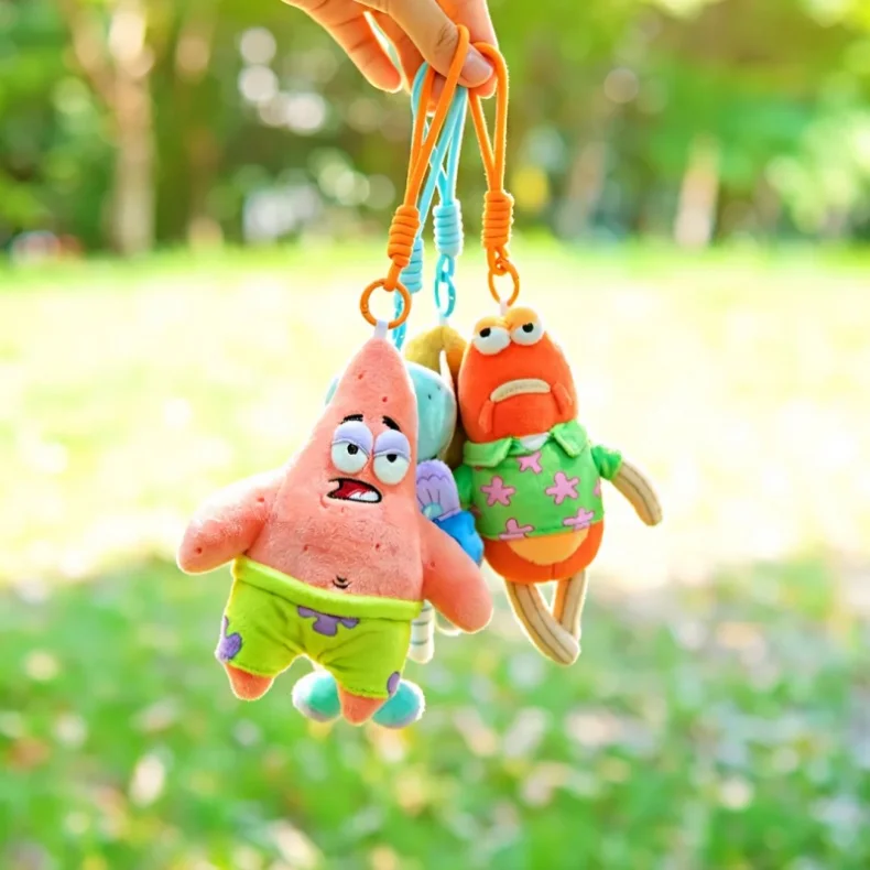 Original Bikini Bottom Stall Series Blind Box Bewegliche Figuren mit Hintergrund, Lustige Hässlich-Süße Flauschige Taschenanhänger Geschenk-Spielzeug – Detail 4