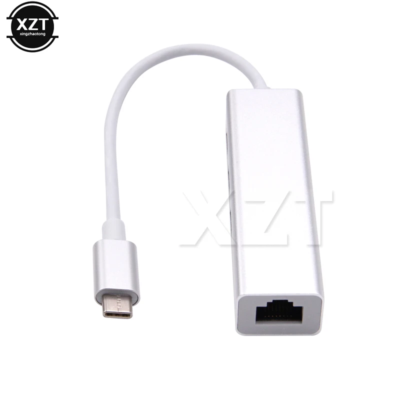 

Алюминиевый USB 3.1 Type C на 3 порта USB 3,0 Hub с RJ45 10/100/1000 гигабитный Ethernet сетевой адаптер кабель преобразователя LAN