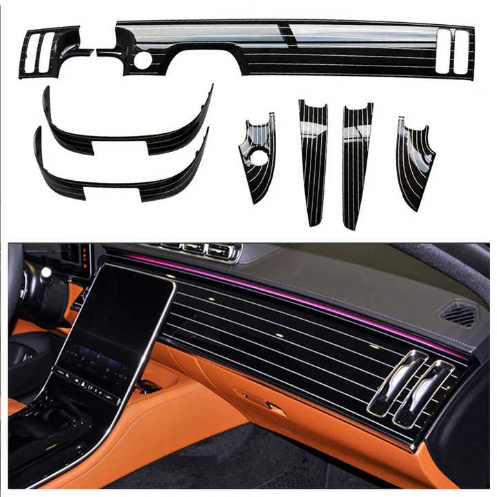 for Mercedes-Benz S-Class W223 Car Interior Black and White Piano Paint Panel Decoration Centre Dashboard