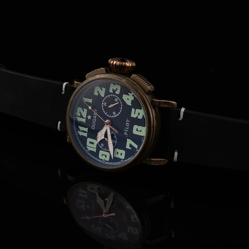 Reloj de cuarzo de piloto DUGARY, reloj de pulsera deportivo militar único con cronógrafo de aviación de China y zafiro a la moda para hombre, reloj