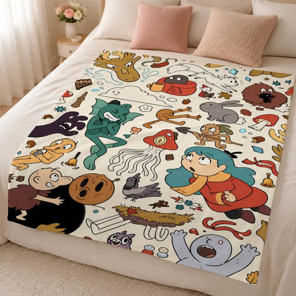 Cartoon H-Hilda British Fantasy Adventure Throw 320g Soft Flannel Fleece Throw Blanket Cover Sofa Bed Dorm Nap
