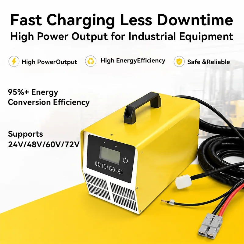 High Power Fast Charging 48v 100a Lithium Battery Charger 6kw Single Phase Ce Certified Forklift Battery Charger Efficient