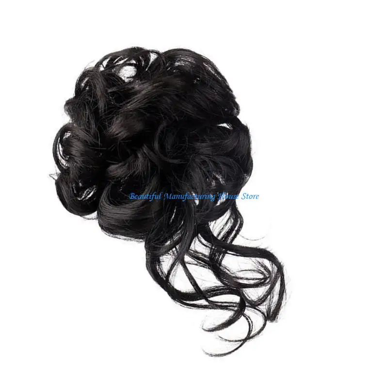 

E56A Luxurious Curly Hair Bun Clip In Attachment Claw Grip For Weddings Work Event Easy Hairstyle Upgrade