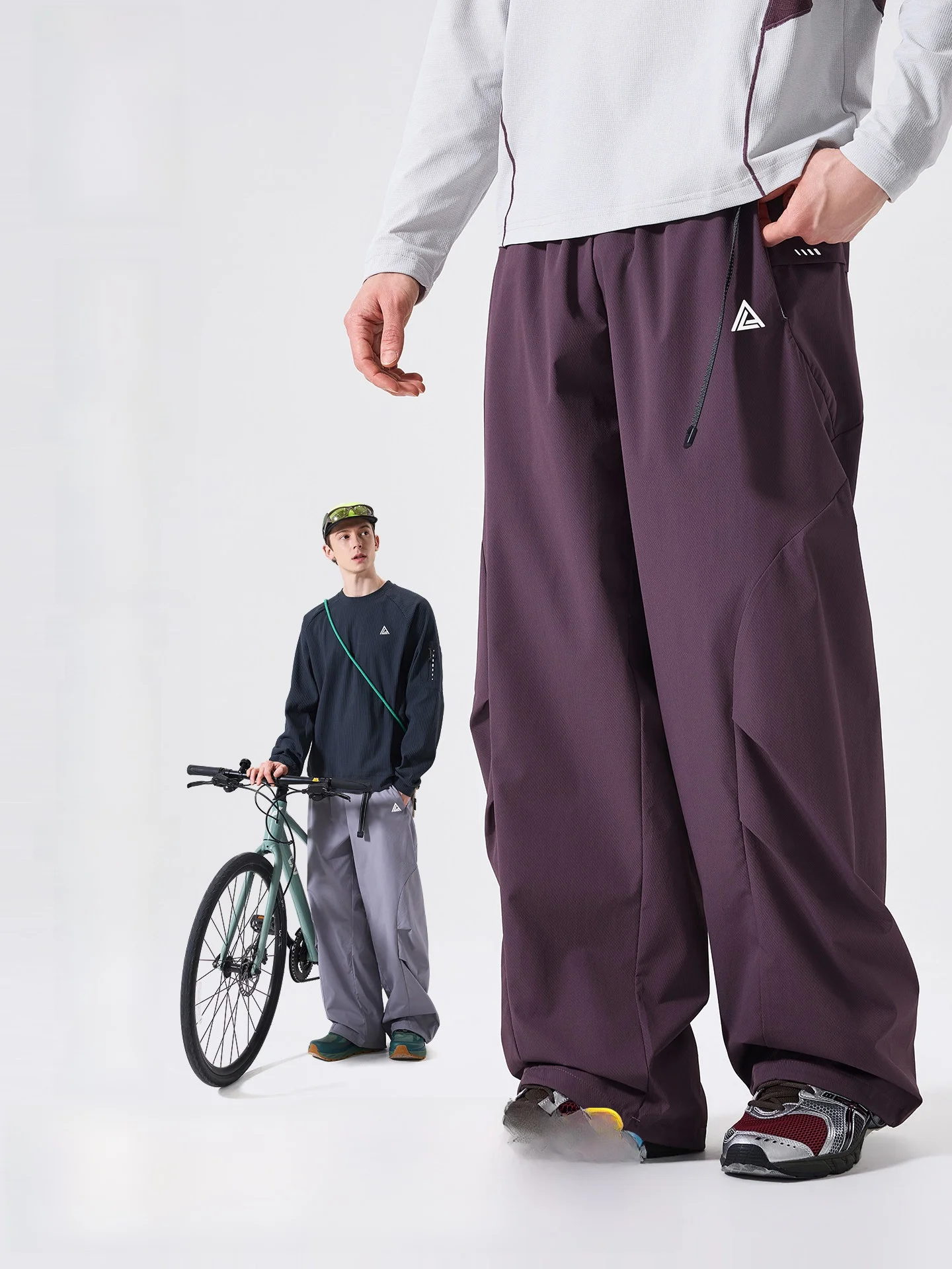 LAZY DAY Outdoor Water-Resistant Quick-Dry Hiking Paratrooper Pants Men's Autumn Lightweight Breathable Loose Straight Leg Pants