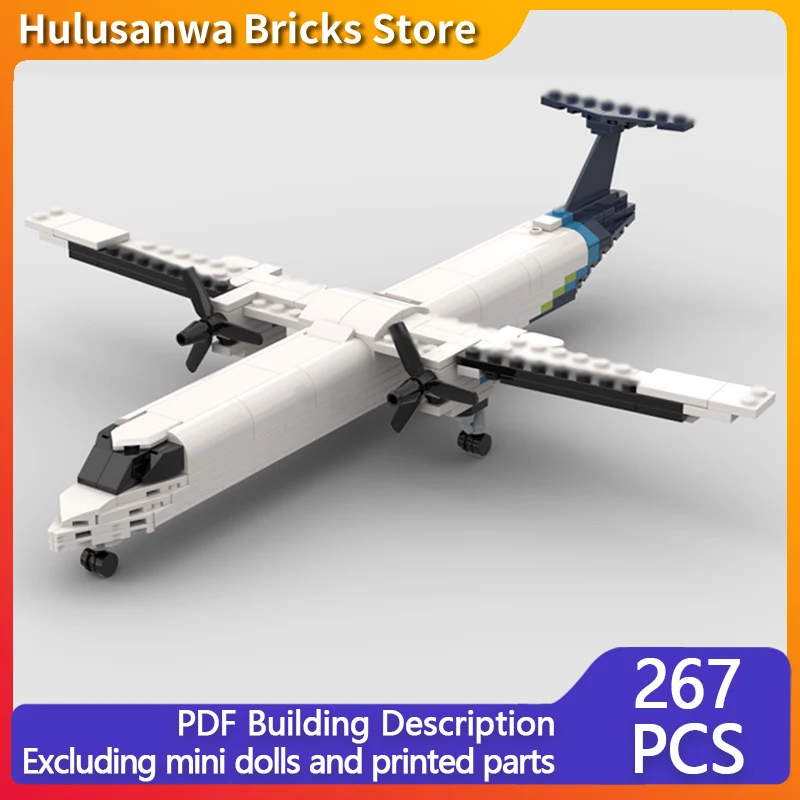

Dash 8 Civil Airliner Model MOC Building Bricks War Equipment Modular Technology Gifts Holiday Assemble Children Toys Suit