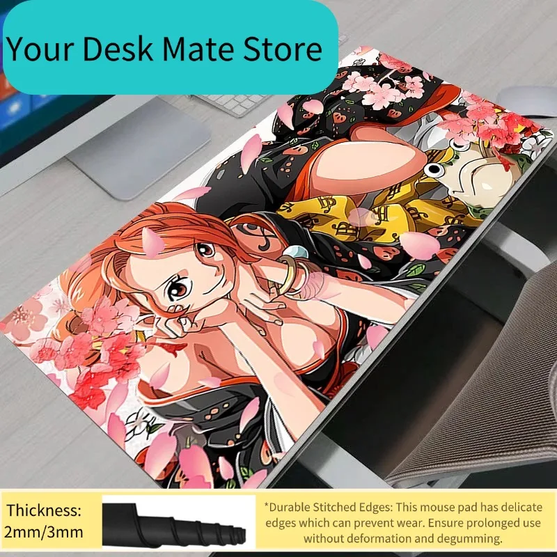 Mouse Pad Notbook Gamer Large One Piece Nami Keyboard Pad NonSlip Rubber Computer Carpet Desk Mat PC Gamer MousePad Youth Gifts