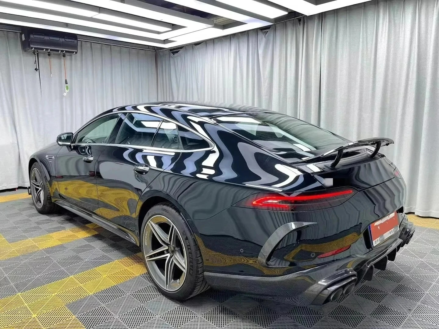 AMGGT50 GT43 GT3 طقم هيكل من ألياف الكربون للشفة الأمامية/التنانير الجانبية/الناشر/فتحات الهواء #6