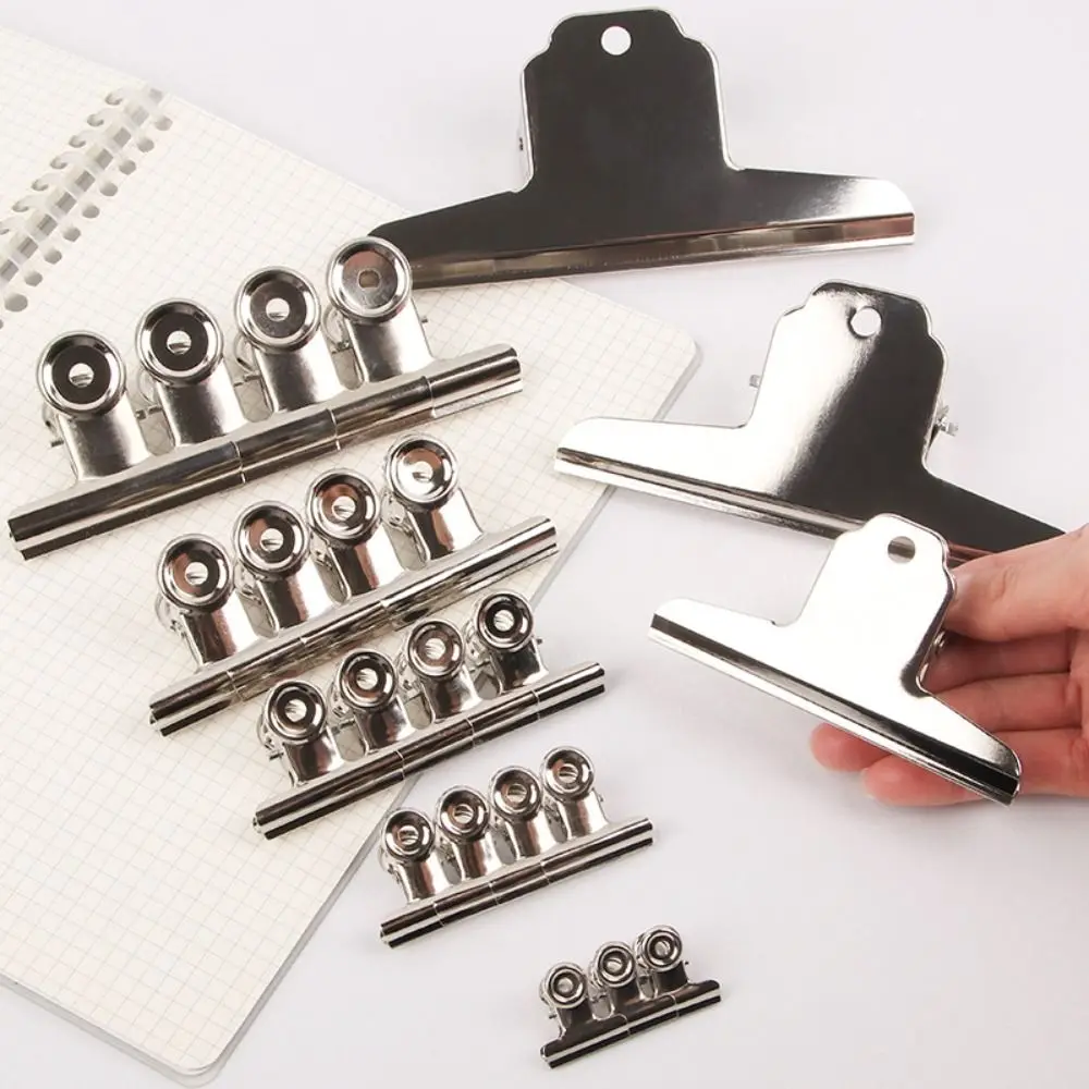 Multifunctional Stainless Steel Metal Binder Clips Multi-size Round/Flat/Mountain Head Paper Clips Seal Clip Home Office School