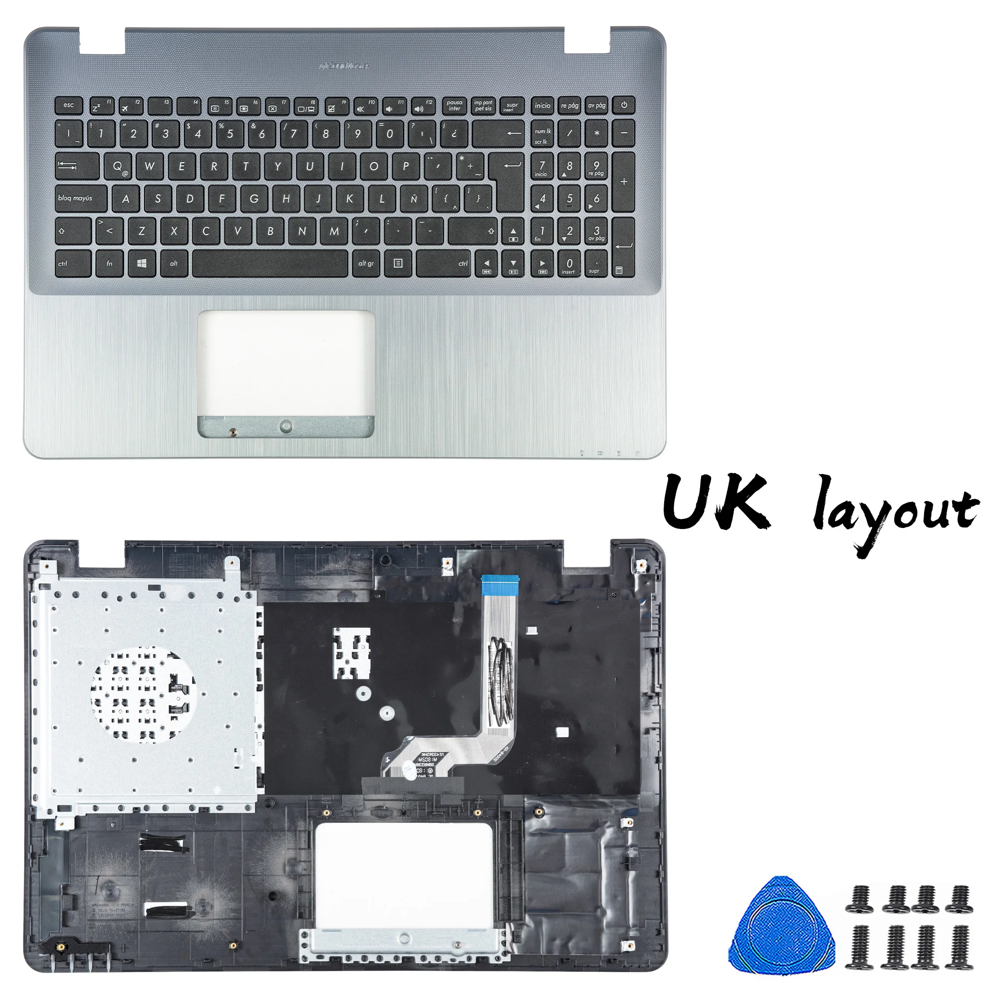 New Cover For X542 X542U X542UR X542BA R542UA A580 F580 FL8000U LCD Back Cover Front Bezel Palmrest with Keyboard Bottom