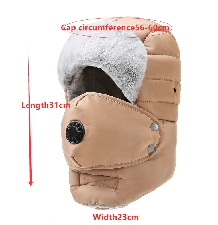 Autumn and Winter Men and Women Outdoor Thunderbolt Cap Cycling Sports Warm Ear Protection Cotton Cap Plus Velvet Bib Cap