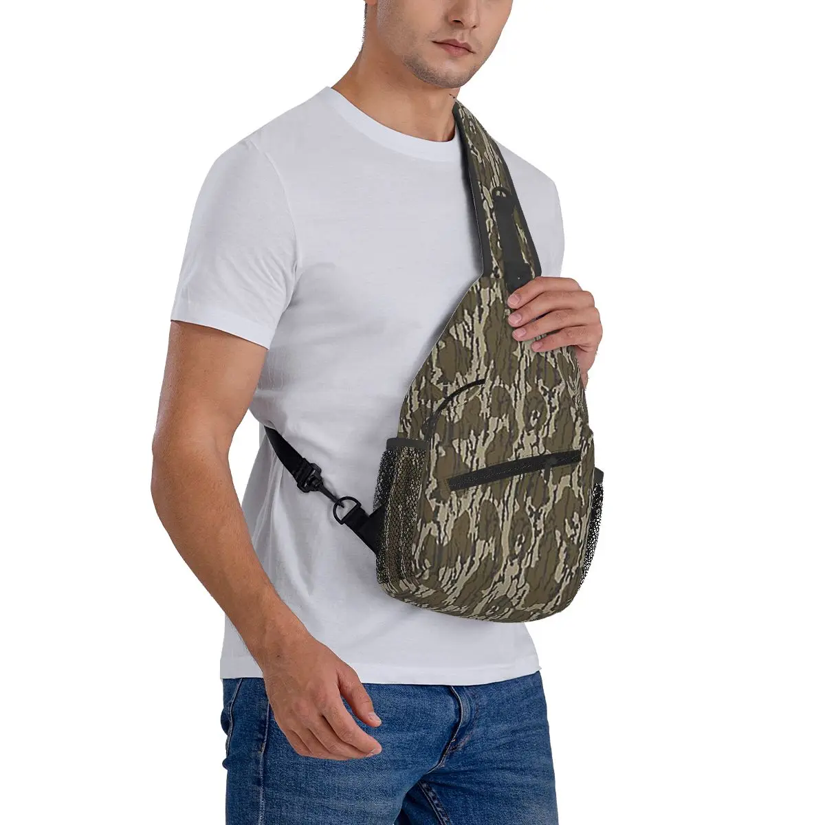 Todo Fondo Lands Camo bolso de pecho hombres Sling Crossbody mochila pecho bolsa viaje senderismo mochila bolso de hombro