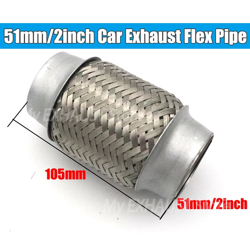 51mm-105mm Universal Car Exhaust Tube Telescopic Flexible Connection Braid Bellows Stainless Steel Muffler Pipe Connector Welded