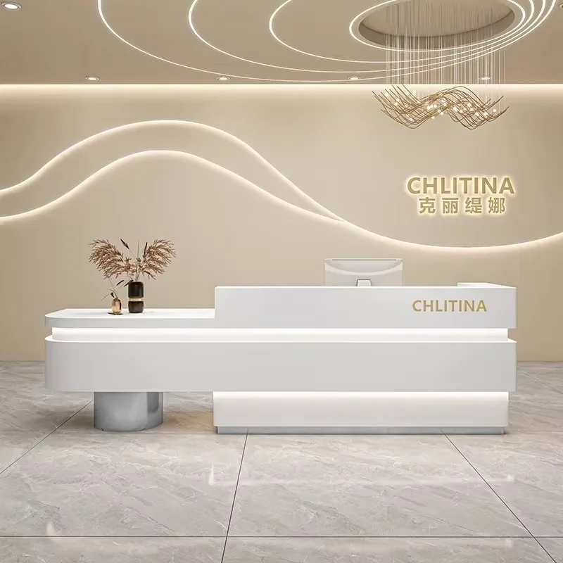 Storage Design Front Desk Reception Counter Decor Long Business Reception Desk Beauty Salon Mostrador Recepcion Office Furniture