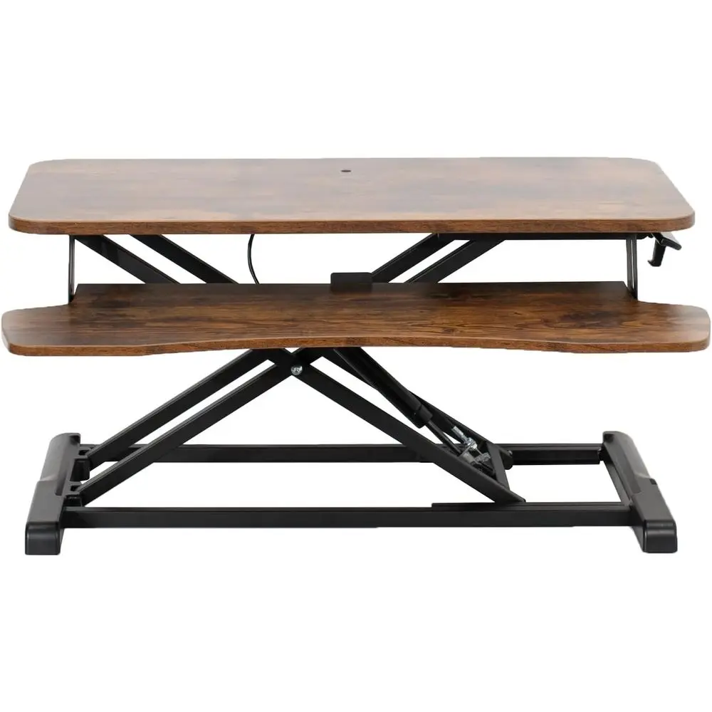 32 inch Desk Converter, K Series, Height Adjustable Sit to Stand Riser, Dual Monitor and Laptop Workstation with Wide Keyboard T