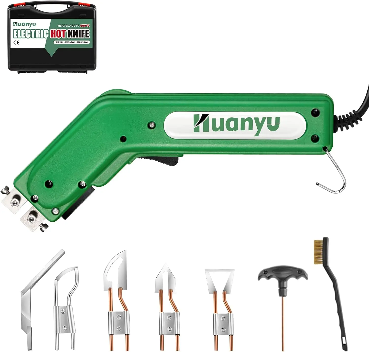 

Electric Hot Knife Rope Cutter Fabric Cutting Tool Kit 4 Blades Pro Fabric Cutter 600° C Heat Cutter 100W Heat Sealer for Sponge