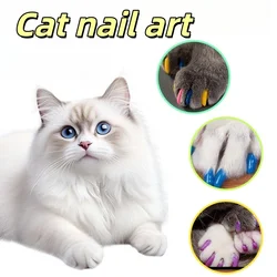 20pcs Colorful Cat Nail Caps Soft Cat Claw Soft Paws 20 PCS/lot with Free Adhesive Glue Size XS S M LGift for Pet Cat Grooming