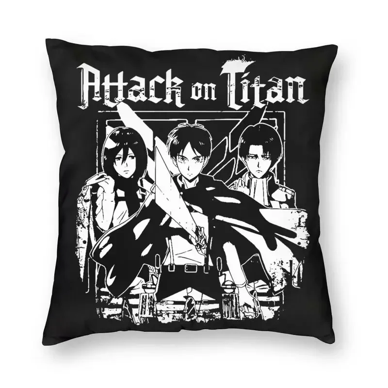 Anime Manga Attack On Titan AOT Throw Pillow Case Home Decor Shingeki No Kyojin Cushion Cover 40x40 Pillowcover for Living Room