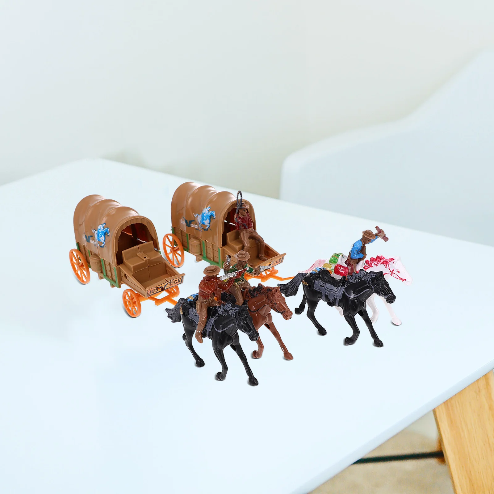 Mini figurine d'Auckland Cowboy, modèle de jouet, décor en plastique, modèles d'âge Cheshire, jouets sur le thème de Hay West, accessoires, 2 ensembles