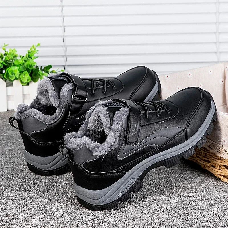 Mountain Climbing Shoes for Men Warm Cotton Male Hiker Trekking Sneakers Luxury Brand Winter Hunting Forest Walking Shoes