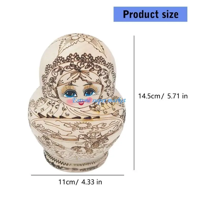 090B rękodzieło sztuka kulturalna rosyjskie lalki drewniana lalka do układania w stosy zabawka obsadka do pióra dla dorosłych i