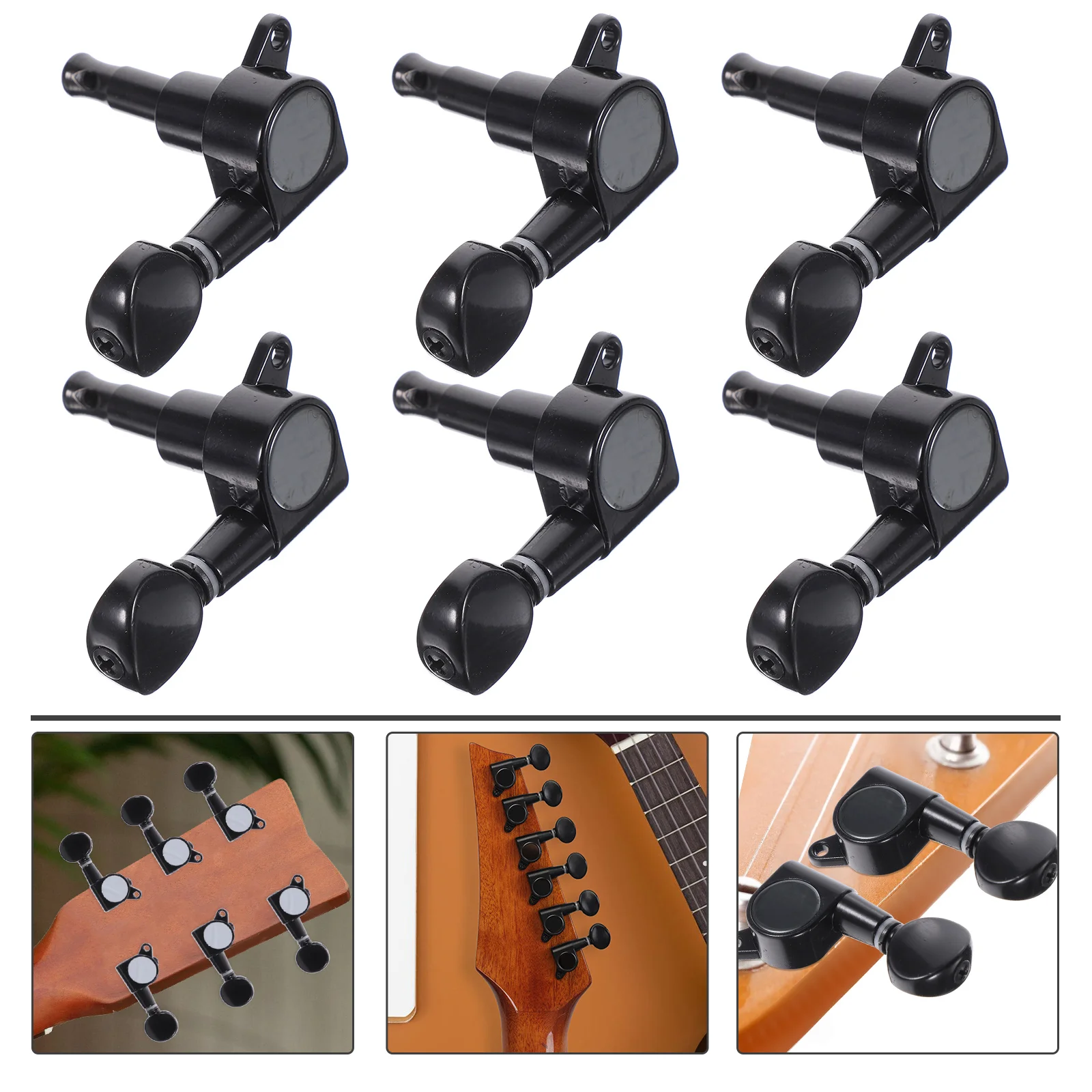

6Pcs Guitar Peg Universal Iron Guitar Tuning Key Durable Replacement Set for Acoustic Instrument Parts Guitars Tuning Pegs