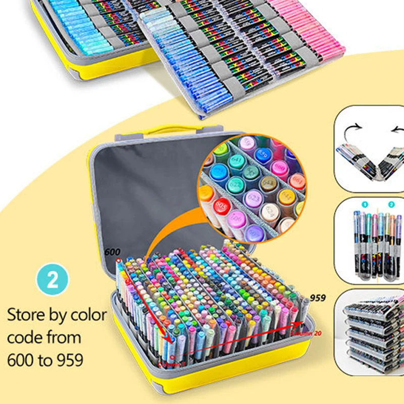 360 Colors Acrylic Paint Markers Soft Brush Tip, DIY Rock Painting Art Pens For Festival Gift, Removable Luggage Graffiti Pen