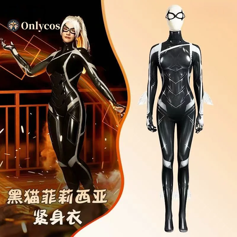 

Костюм для косплея «Паук-кошка» Felicia Hardy, черный комбинезон, реквизит для персонажа аниме, Хэллоуин, карнавал, вечеринка, женский Onlycos