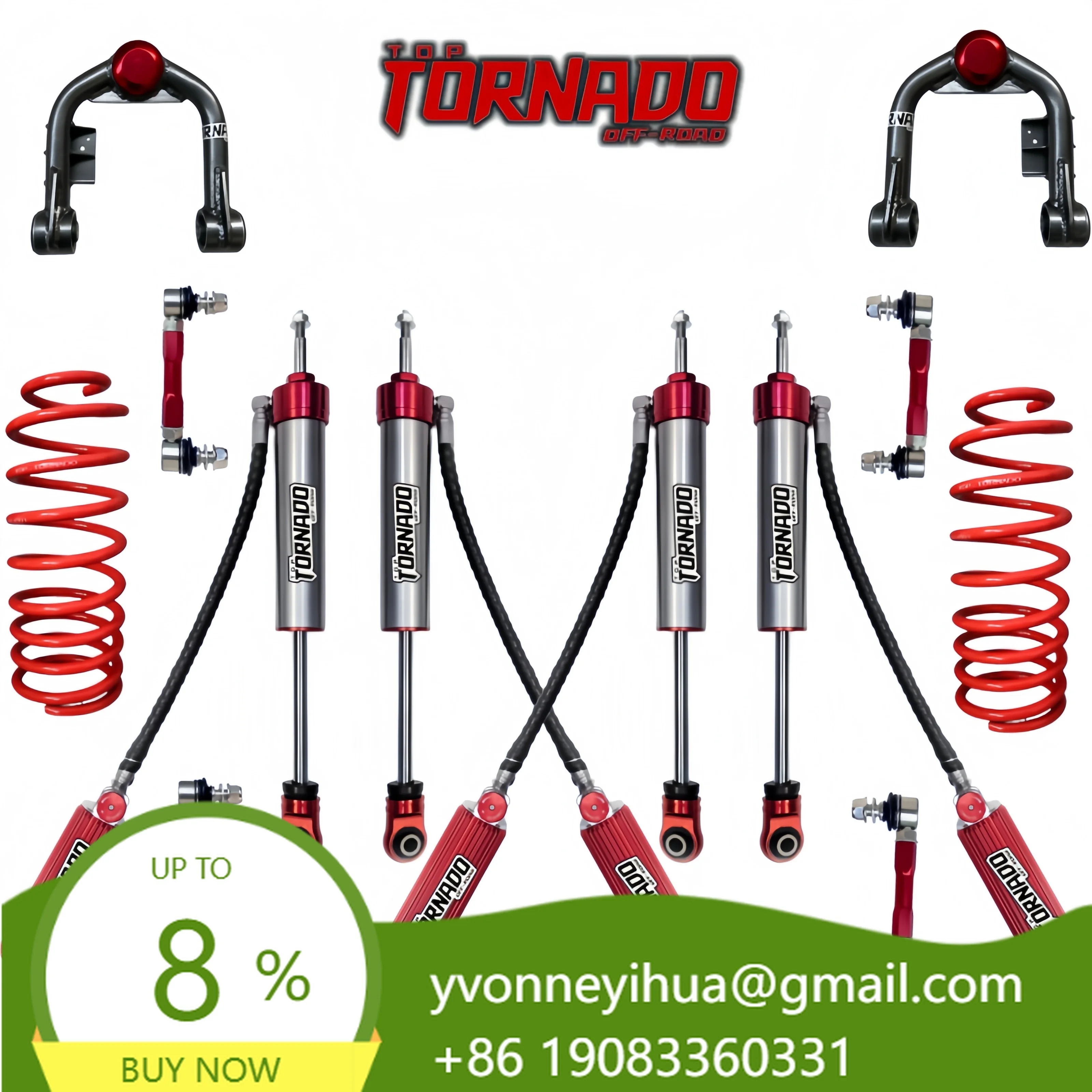 High-quality 4x4 Off-road Nitrogen Compression Rebound Adjustable Suspension Lift Kit For Toyota LC100