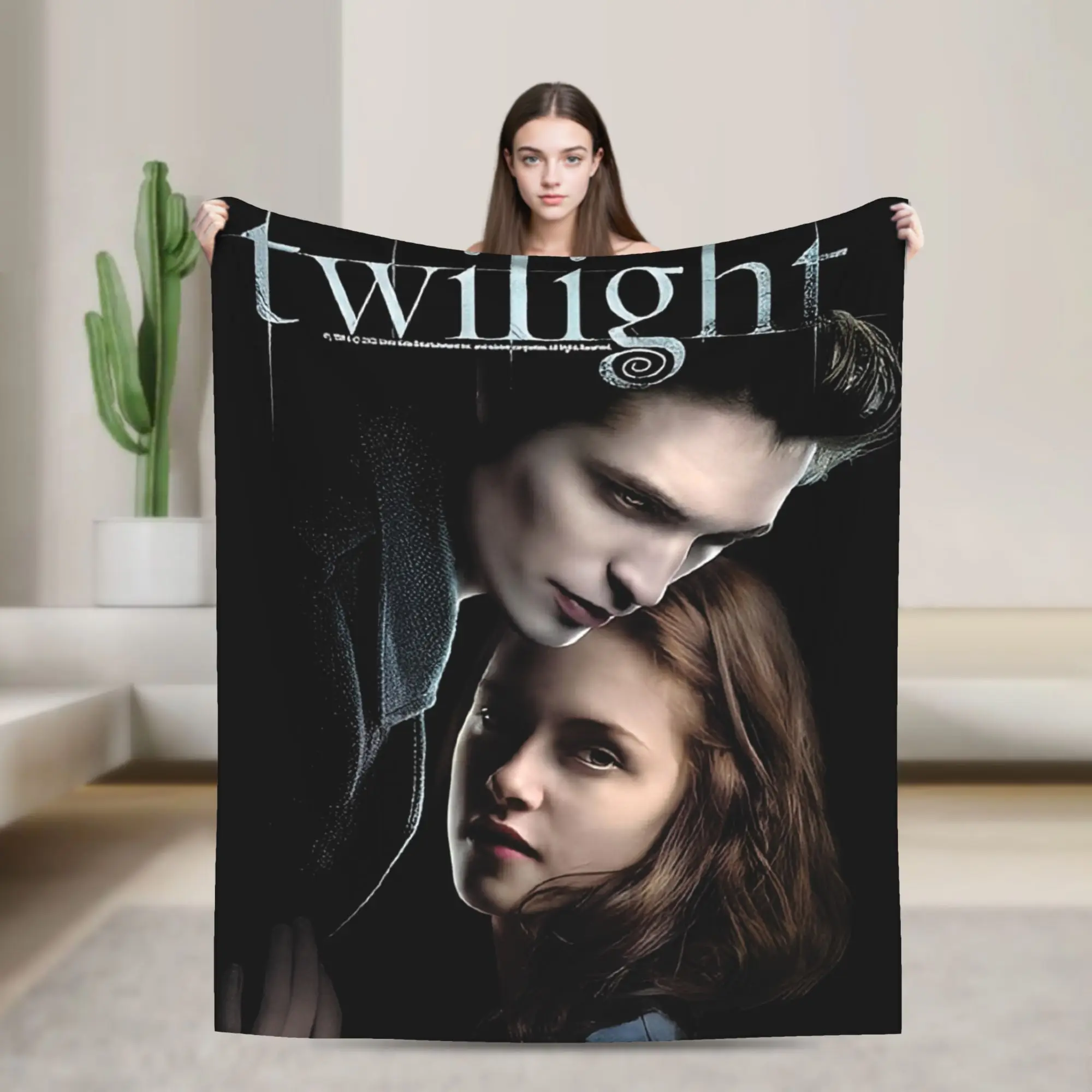 Twilight Ed and Bella Blanket Quality Super Warm  Throw Blanket Winter Airplane Travel Home Decor Print Bedspread