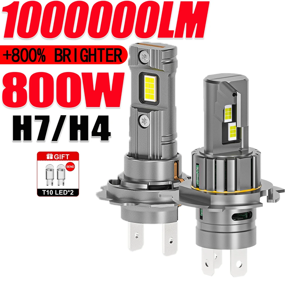 

H7 H4 LED Headlight 6000K Super Bright Bulbs 12V Car Headlamp Conversion Kit with Error Free Function Halogen Lamp Replacement