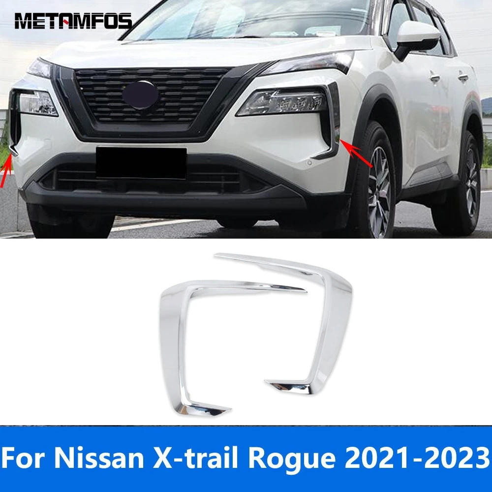 

Для Nissan X-trail Xtrail Rogue T33 2021 2022 2023, хромированная передняя противотуманная фара, лампа для век, бровей, противотуманная фара, полоса, аксессуары