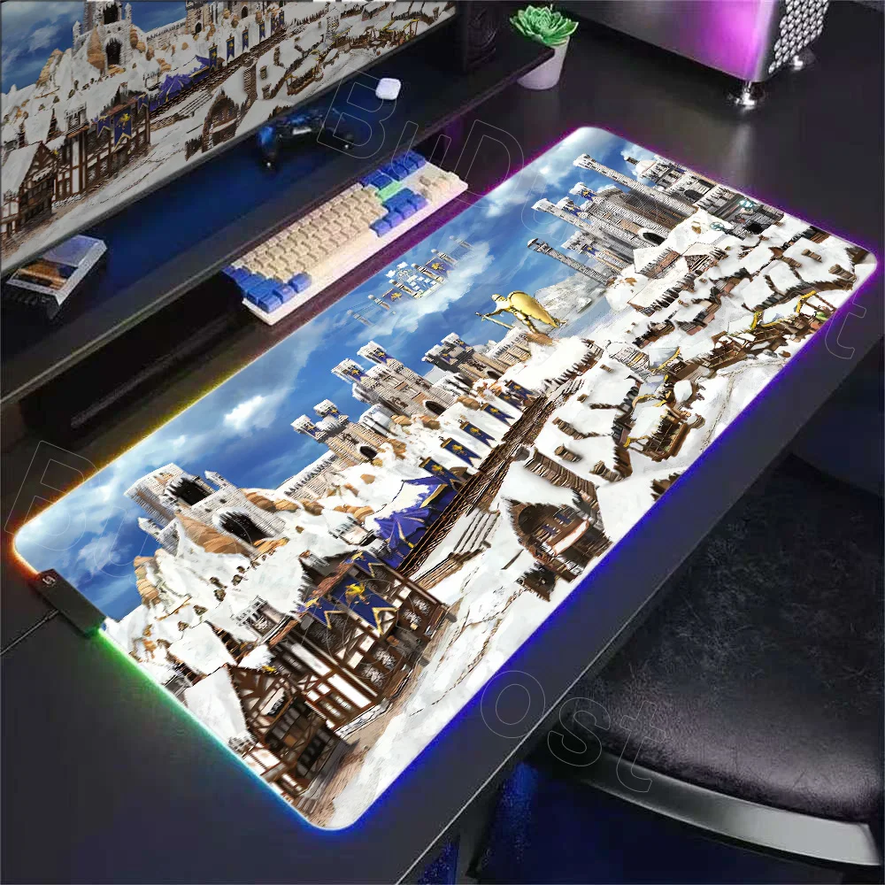 RGB 빛나는 책상 매트 영웅의 마법과 힘 3 마우스패드 PC 게이머 컴퓨터 액세서리 마우스 패드 HD 게이밍 노트북 키보드 패드