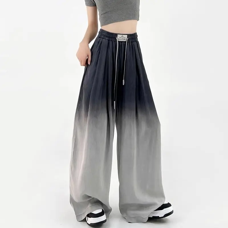 

Большие размеры 300 Pou, повседневные спортивные прямые брюки в американском стиле ретро, мужские свободные модные длинные брюки с высокой талией, летние крутые...