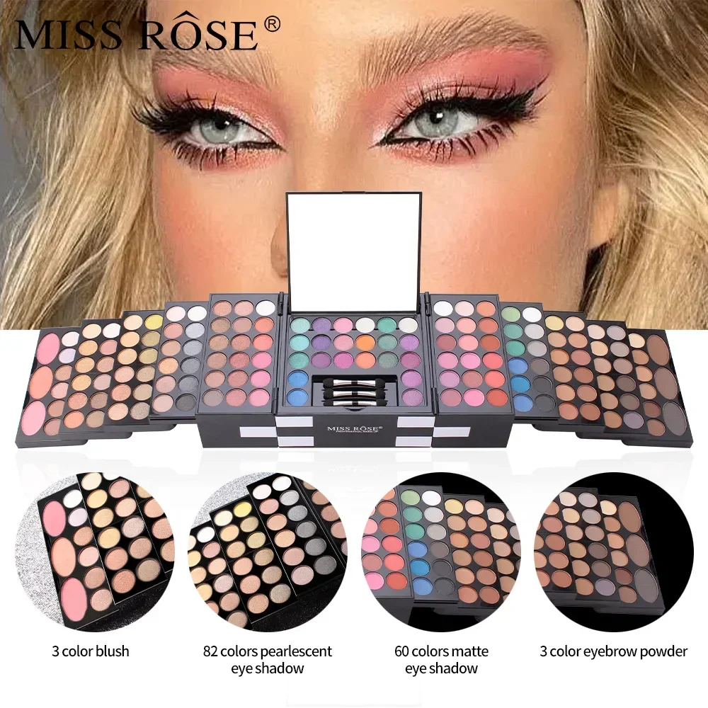 MISS ROSE Makeup for Women Full Kit All in One Makeup Gift Sets Eye Shadow Powder Eyebrow Lipstick Concealer Blush Brush Palette