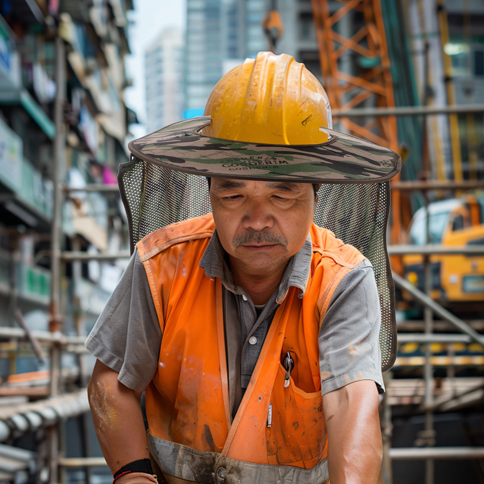 

Safety Sun Visor Full Brim UV Protection Breathable Mesh Shade Neck Guard Adjustable Hard Hat Cover for Construction