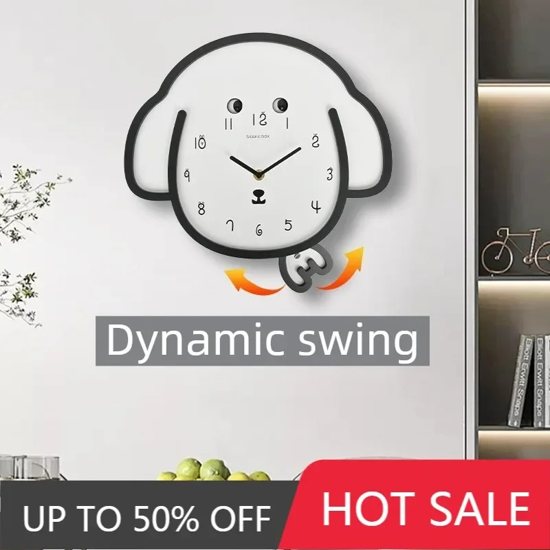 Animal Swinging Wall Clock Silent Modern Decoration Wall Clocks Minimalist Modern Home Watches Elegant Living Room Decorations