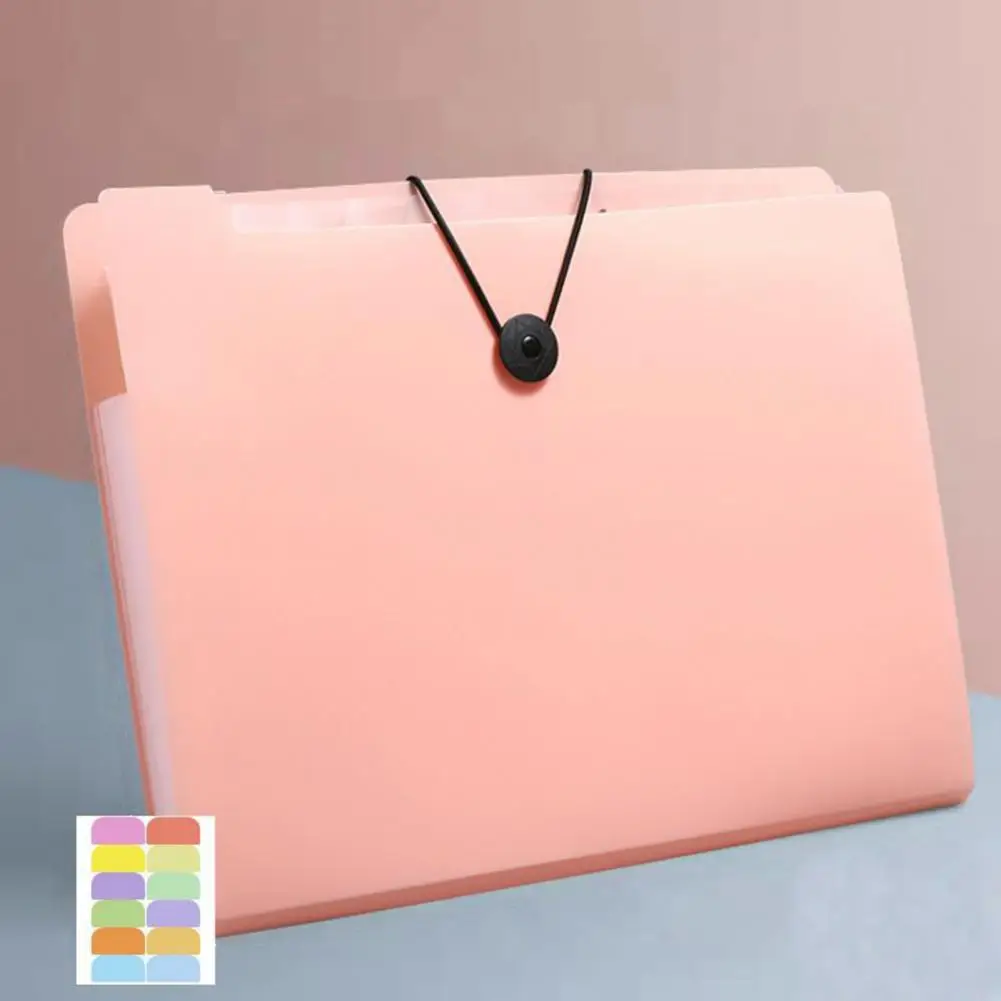 Plastic  Convenient A4 Office Data Storage Organizer Pouch Morandi Color File Storage Bag Classified   Desk Accessory