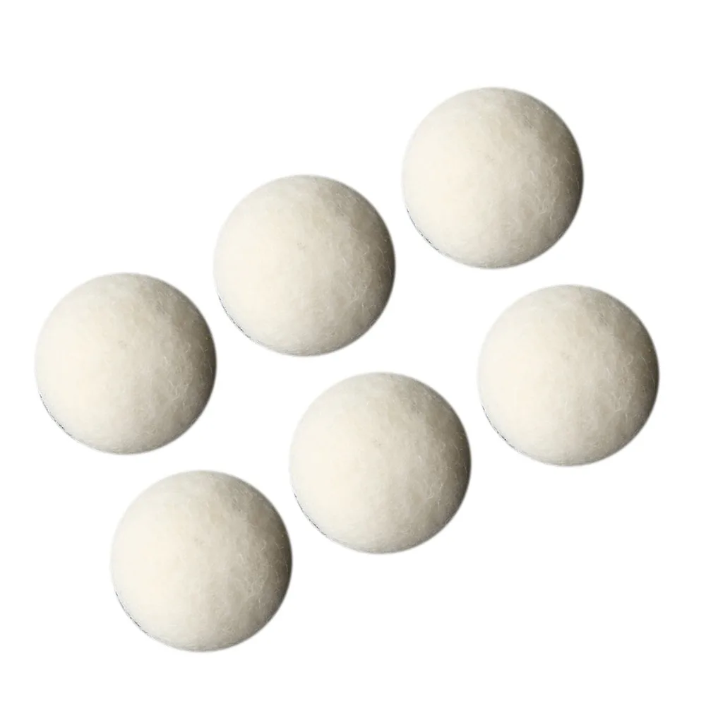 6pcs High Density Wool Drying Balls 4cm/1.6in Reduce Static Electricity Wool Dryer Balls Adsorb Impurities Soft Wool